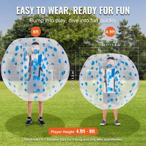 1-Pack 5FT/1.5M Inflatable Bumper <b>Ball</b> 0.8mm Thick PVC Human <b>Hamster</b> Bubble Blue Polka Dot Outdoor Team Gaming Sumo Zorb - Product Image 3