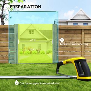 Puerta de Jardín de Acero Galvanizado de 70.9 x 70.9 Pulgadas Valla de Eslabones de Cadena Plateada: Entrada Elegante para Patios - Product Image 5