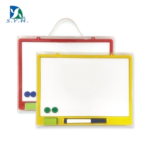 กระดานไวท์บอร์ดกรอบพลาสติกสีเหลืองสำหรับเด็กวาดเขียน - Product Image 1