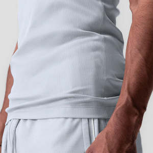 Camisetas sin mangas deportivas para hombre, corte ajustado, clásicas, acanaladas, de nailon y spandex, para gimnasio, entrenamiento y fitness. - Product Image 4