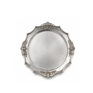 Assiette décorative ronde en métal doré de haute qualité, style vintage, polie, faite à la main, vaisselle de fête - Product Image 2
