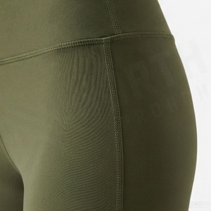 High Waist <b>Seamless</b> <b>Leggings</b> Full Length Solid Color Knitted Stretch Women's Yoga Pants Olive Green All Seasons - Product Image 5