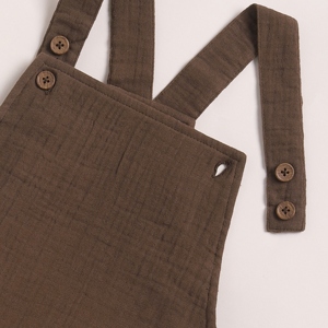 Organic Muslin Dungaree Premium Quality <b>Baby</b> Clothing <b>Set</b> in Cocoa Whisper - Product Image 3