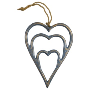 Antique Design Heart Shaped Painted Finishing Design With Solid Metal Home Decoration Christmas Tree Decoration Bags Plush - Product Image 1