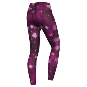 Leggings con estampado geométrico morado para mujer, pantalones de yoga elásticos de cintura alta, diseño personalizado - Product Image 5