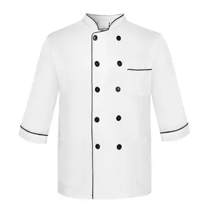 OEM logo personnalisé uniforme de chef à manches courtes hôtel cuisine vêtements de travail restaurant vêtements de travail conception uniforme de chef