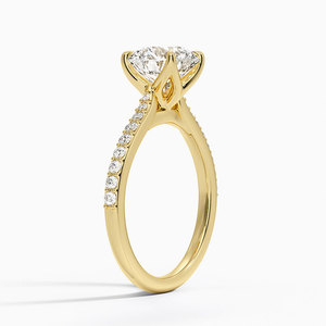Anillo de Compromiso Elodie con Moissanita de Corte Redondo, Chapado en Oro de 14K, Engaste de Puntas, Solitario, para Boda y Aniversario - Product Image 2