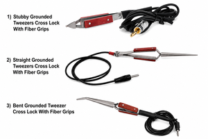 แหนบปลายแหลมแบบมีกริ๊บกันลื่น รุ่น Grounded Cross Lock พร้อมด้ามจับไฟเบอร์  ปากจับแบบ Stubby หรือตรงหรืองอแบบ Reverse Action ยี่ห้อ ZetomedPro - Product Image 2