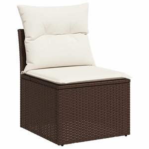 Grand ensemble de canapés de jardin pliables en rotin PE marron, meubles d'extérieur confortables - Product Image 6