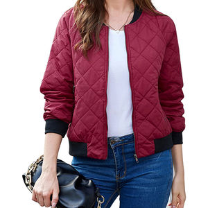 Blousons bomber pour femmes, vêtements d'extérieur en polyester personnalisés, blousons bomber zippés tendance pour femmes - Product Image 4
