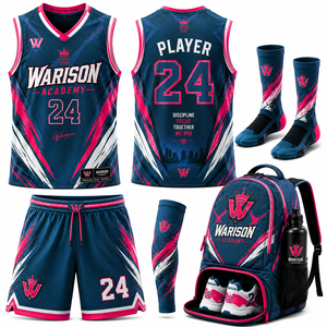 Breathable Basketball Uniform Kit 100% Polyester Sublimation Sportswear Basketball Uniform Set With Customized Name And Numbers - Product Image 3