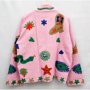 Chaqueta de Algodón de Pato Transpirable y Ecológica con Cuello Mandarín Bordado en Rosa, de Secado Rápido, con Estampado Floral, Manga Larga, para Mujer, Primavera - Product Image 6