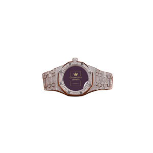 Montre de luxe antique à mouvement quartz Hip Hop, entièrement sertie de moissanite VVS et de diamants taille ronde en or blanc, pour homme - Product Image 1