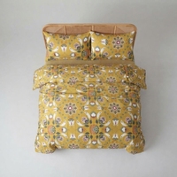 Parure de lit Keyseria avec 2 taies d'oreiller, drap plat en coton imprimé floral moderne 150 TC