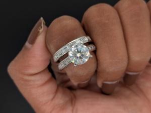 2.20 Ct Lab Grown Diamond Vintage Luxury Engagement <b>Ring</b> <b>Set</b> 14K White <b>Gold</b> IGI Certified Wedding & Anniversary Gift - Product Image 6