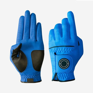 Mejora tu juego: Experimenta la precisión en el golf con los guantes de golf de lujo que presentamos: guantes de golf de cuero PU azul. - Product Image 1