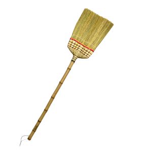 Balai japonais naturel avec manche en bambou, outil de nettoyage traditionnel en fibres fait à la main - Product Image 1