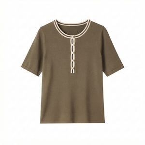Camiseta de Mujer de Alta Calidad, Ecológica, con Bordado, Manga Corta, Secado Rápido, Cuello Redondo, Estilo Casual, Precio al por Mayor, Última Moda - Product Image 6