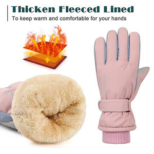 Guantes de esquí para mujer, guantes de invierno cálidos, resistentes al viento, impermeables, con pantalla táctil, guantes de algodón para deportes de invierno - Product Image 2