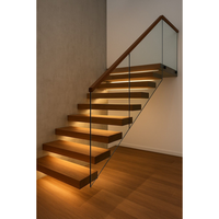 Escalier flottant en bois au design moderne, prix d'usine plus abordable