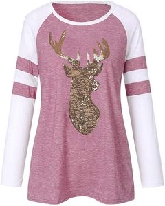 Unisex Merry <b>Christmas</b> Raglan Sleeve Long Sleeve Color Block Front Logo Eco-Friendly Breathable <b>T</b>-<b>Shirt</b> - Product Image 2