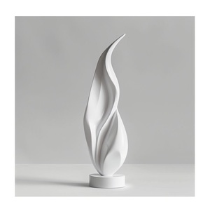 Escultura de Llama Abstracta Blanca, Cerámica Hecha a Mano, Arte Minimalista, Decoración de Mesa, Sala de Estar - Product Image 3