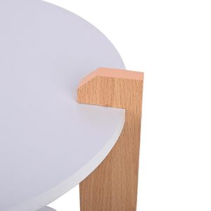 Table d'appoint moderne Aqdus Saleem en bois grainé, à deux niveaux, pour salon et chambre à coucher - Product Image 5