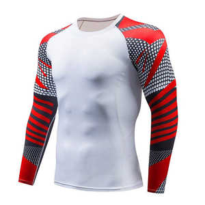 T-shirt de compression à manches courtes pour homme, BJJ MMA Rash Guard, respirant, vêtements de compression pour entraînement en salle de sport, durable - Product Image 2