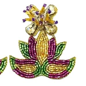 Pendientes Elegantes Hechos a Mano con Cuentas de Flor de Loto, Joyería Étnica, Combinación de Colores Ricos, Cristales Destacados, para Mujer 2026 - Product Image 1