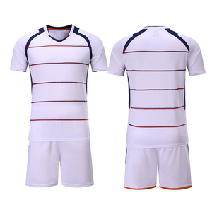 Maillot de football unisexe bleu et orange à manches courtes, col rond, respirant, anti-humidité, séchage rapide, imprimé personnalisé - Product Image 5