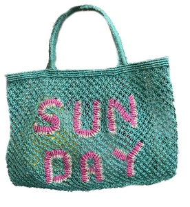 Bolsa de Yute Ecológica Happy Camper, Estilo Boho, Bolsa de Playa Grande con Asas de Cuerda - Product Image 2