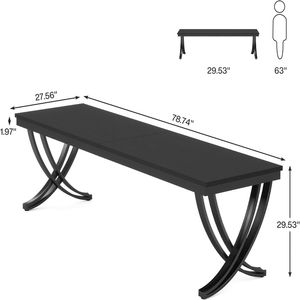 Minimalist Industrial Design Two-Person Office <b>Desk</b> for Home or Study with Computer Study <b>Desk</b> Features - Product Image 5