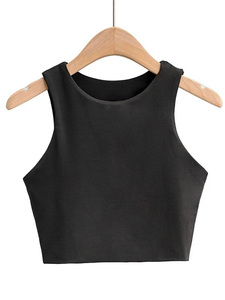 Top Deportivo Corto Personalizado con Logotipo para Mujer, Top Deportivo de Cuello Alto para Gimnasio, Chaleco Deportivo Informal al por Mayor - Product Image 4
