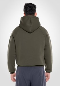 Sweat-shirt à capuche pour homme en coton 100% léger et respirant, avec logo personnalisé brodé, couleur bordeaux, pour l'hiver - Product Image 3