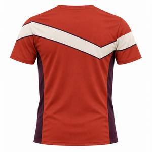 Men's Short Sleeve Sport T-<b>Shirt</b> Red White Purple <b>Geometric</b> Pattern Quick Dry Regular Fit O-Neck Knitted Polyester - Product Image 3