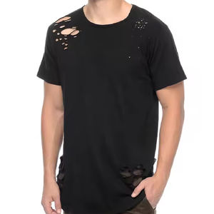 T-shirt vintage délavé 100 % coton haute visibilité pour homme, coupe ample, logo imprimé, tissu épais, style streetwear - Product Image 6