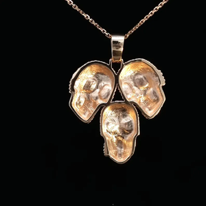 Colgante de Calavera Chapado en Oro de 18K con Incrustaciones de Diamantes Microincrustados, Estilo Vintage, Amuleto para Hombre, Regalo - Product Image 2