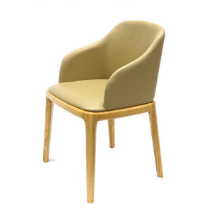 無垢材ダイニングチェアアンティークスタンダードダイニングチェア木製バーチェアモダンミニマリストレストランホテルネゴシエーションレザー - Product Image 5