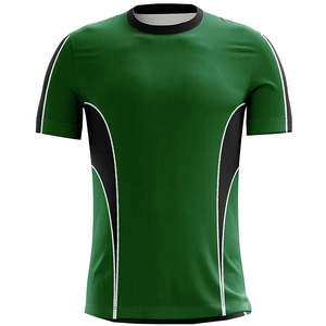 Maillot de football noir pour hommes RICSA, numéro 1 rouge, impression par sublimation, col rond, manches courtes, polyester à séchage rapide, sport - Product Image 5