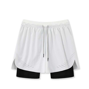 Pantalones Cortos Deportivos de Compresión 2 en 1 para Hombre, con Logotipo Frontal Personalizado, para Boxeo, Running, Entrenamiento Atlético y Fitness, 100% Algodón Transpirable - Product Image 4
