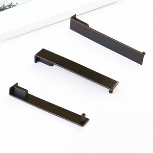 Eco-Friendly Zinc Alloy <b>Edge</b> Pull Handle Minimalist Matte <b>Black</b> Cabinet Drawer Hardware Products for Kitchen Bathroom Furniture - Product Image 6