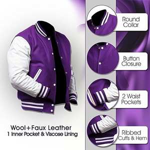 2026 Trend Men's High Quality 100% Varsity Baseball <b>Jersey</b> <b>Jacket</b> Winter Front Logo Casual Stand Solid Design - Product Image 2