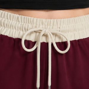 Burgundy Womens Athletic <b>Lounge</b> <b>Shorts</b> With Contrast Piping Elastic Drawstring Waist Casual Gym Running Workout Fitness Summer - Product Image 6