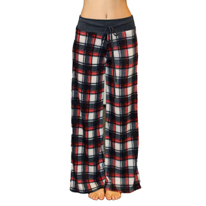 Women's Red Plaid <b>Flannel</b> Lounge Pants Soft Comfortable Breathable Plus Size Summer <b>Pajamas</b> Elastic Waist Closure 100% Cotton - Product Image 3