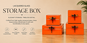 Luxury Orange Color Mirror <b>Glass</b> Decorative Storage Box Key <b>Knob</b> Premium Jewelry Vanity Organizer Boxes Home Decor Lacquer - Product Image 6