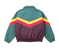 Veste coupe-vent rétro sport colorblock vert et violet, anorak de sport, veste coupe-vent imperméable en nylon, veste coupe-vent d'extérieur