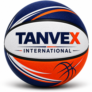 TANVEX Housse de ballon de basketball en PVC, écologique, durable, design orange et noir, logo international - Product Image 6