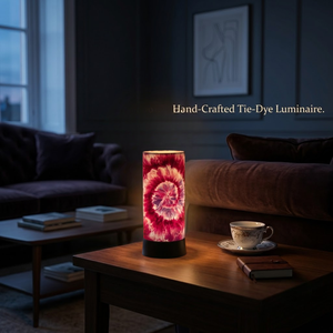 Lámpara de Mesa LED con Diseño Tie Dye Fucsia, Lámpara de Noche Decorativa Hecha a Mano, Lámpara de Acento Moderna para Dormitorio, Sala de Estar u Oficina - Product Image 3