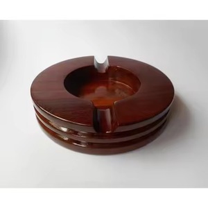 Cendrier rond en bois massif très demandé pour cigarettes et cigares, cendrier de table vintage décoratif, attrape-fumée - Product Image 2