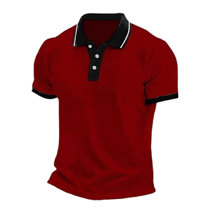 Polo personnalisé pour homme, chemise de golf décontractée, manches courtes, uni, bordeaux, polos de sport et d'entraînement - Product Image 6